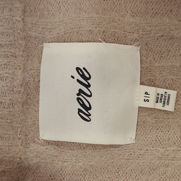 Aerie Soft Beige/Creamy Tan Oversized Ribbed Sweater size Small - Picture 4 of 10